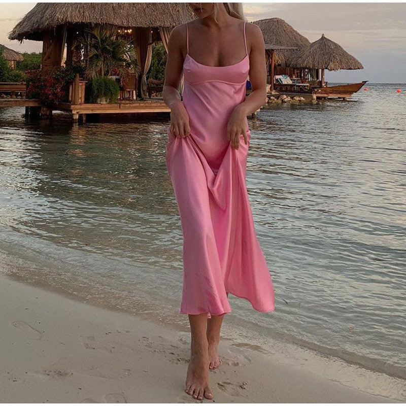 Lisa Satin Maxi Dress