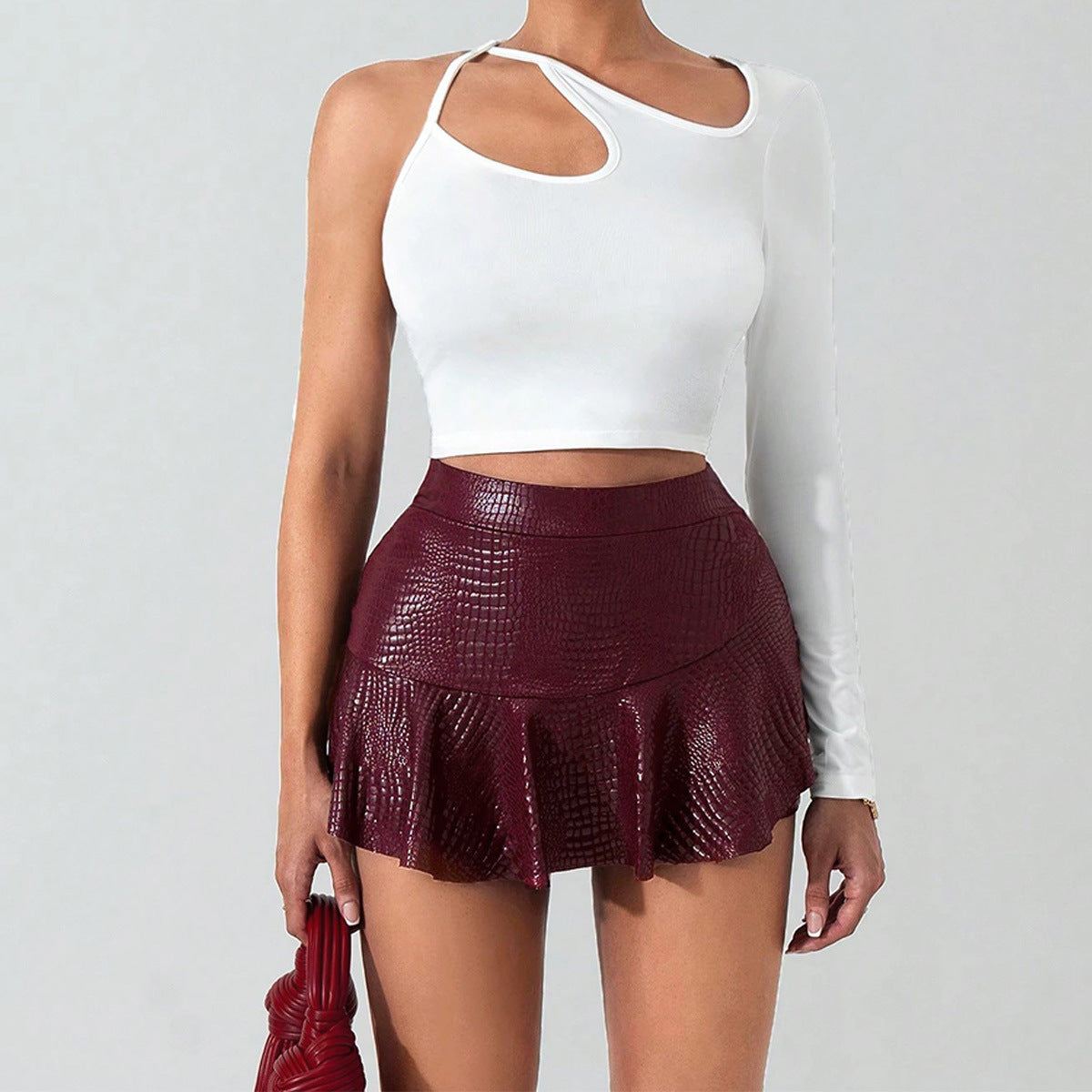 Masie Faux Leather Mini Skirt